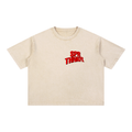 1 TH . 5:8 - Apricot - Mineral Wash Boxy Cotton T-Shirt