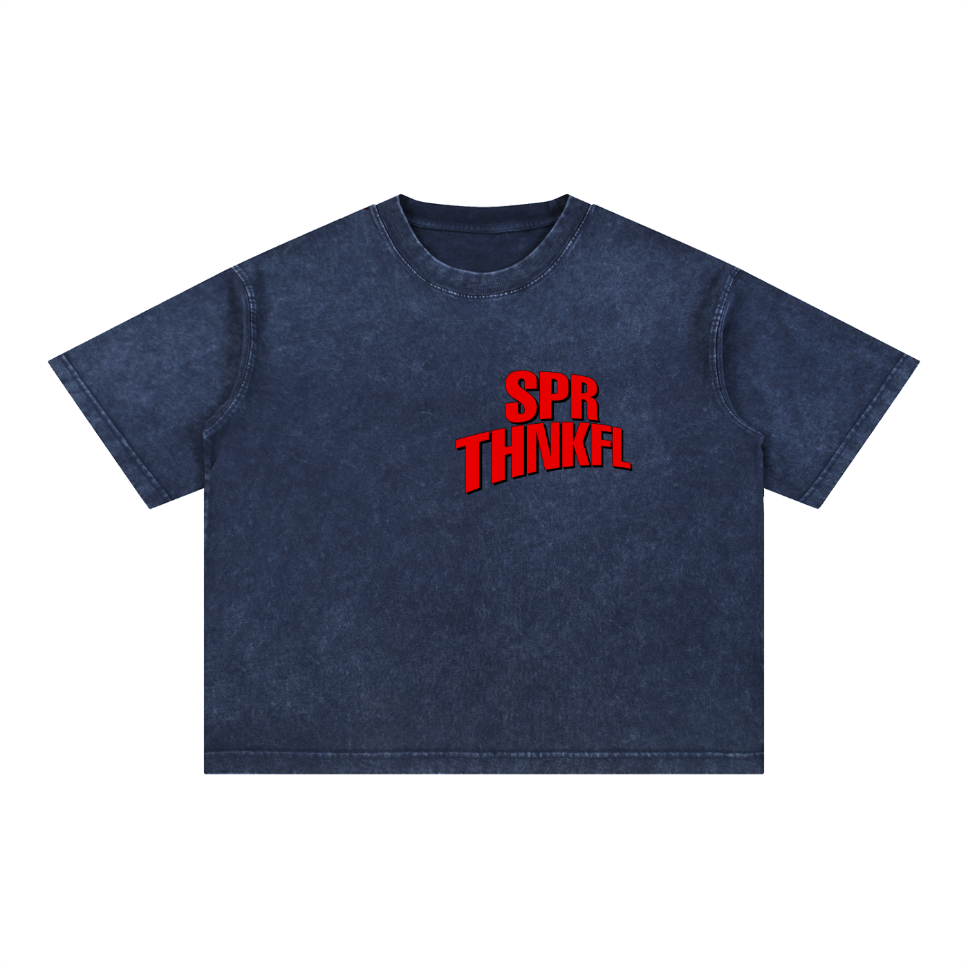 1 TH. 5:8 - Royal Blue - Mineral Wash Boxy Cotton T-Shirt