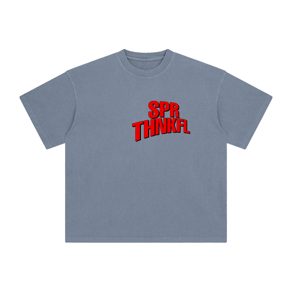 1 TH. 5:8 - Grey Blue - Enzyme Washed T-Shirt